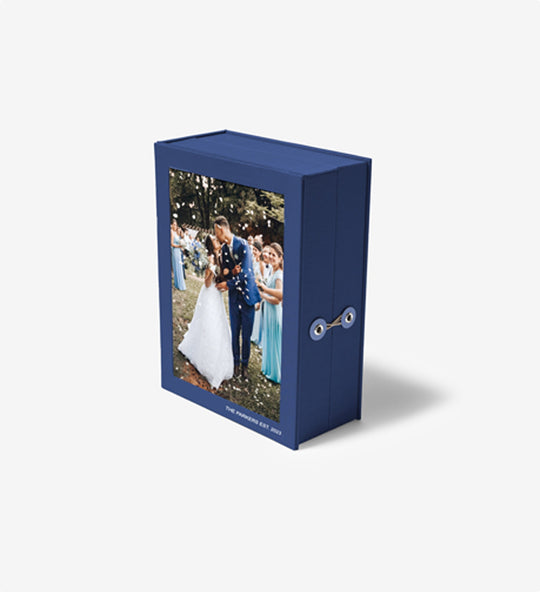 The Story Book Frame & Keepsake Box in One - Blue/Coral Interior banner