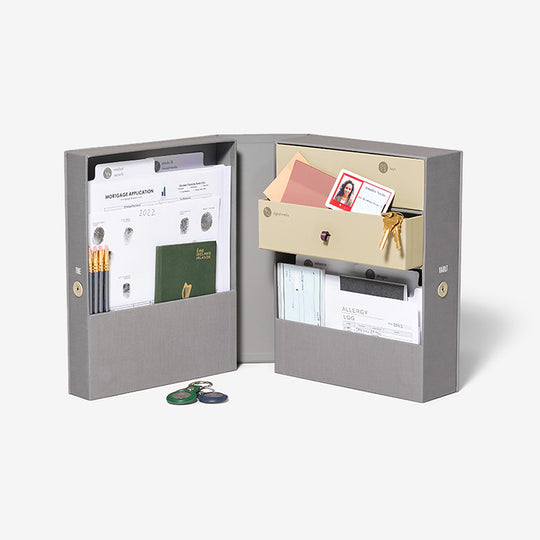 Family Emergency Vault Organizer Box - Slate banner