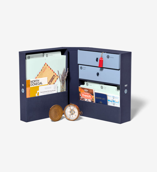 Travel Vault Keepsake Box - Blue banner